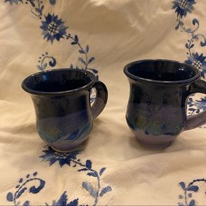 Mugs, hand-thrown (2), pottery